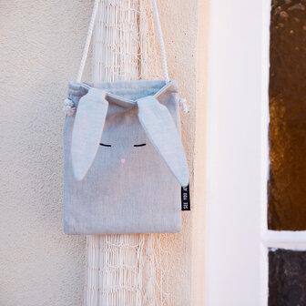 Coupon 105 /Linnen viscose - Playtime Glacier gray