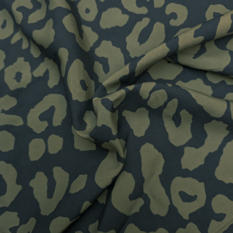 Viscose - black green leopard