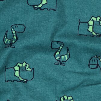 Flanel - Dino donkergroen
