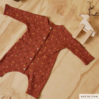 Jersey pique - Roest met veren katia