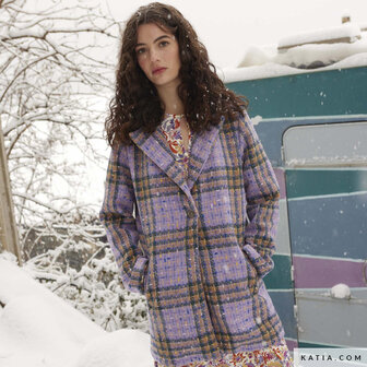 Tweed - Paars careaux groen katia