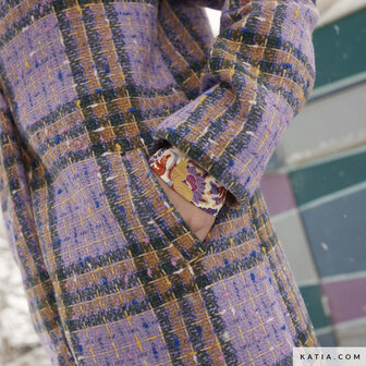 Tweed - Paars careaux groen katia