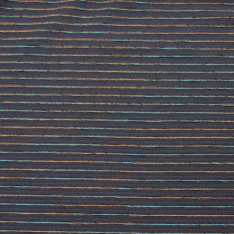 Katoen viscose - Blauw met mini bruinstreep