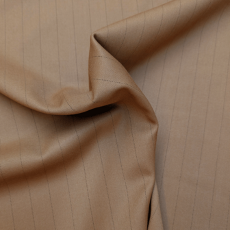 Polyester - Krijtstreep peanutbrown