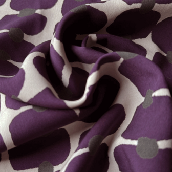 Viscose - Keien op een lijn aubergine