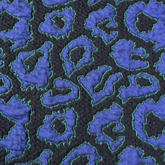 Jacquard jersey - Leopard zwart blauw groen