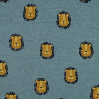 Sweater - Lion head op zachtblauw