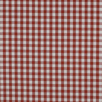 Katoen - Vichy ruit terracotta (10mm)