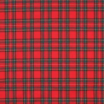 Polyester viscose - Schotse ruit mini roodgroen