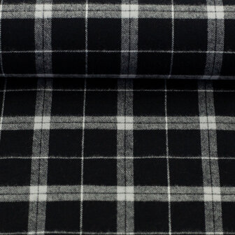 Flanel - Wood check black