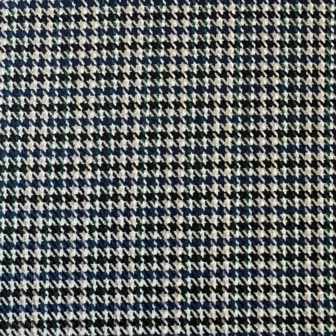 Broekstof - Mini pied de poule blauwzwart