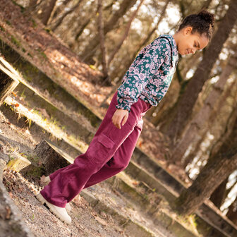 Ribfluweel - dikke ribbel bordeaux roze 44