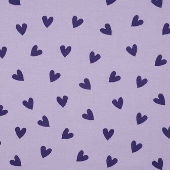 Flanel - Lila met hartjes