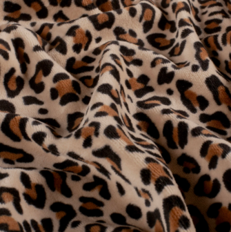 Nicky velours - Luipaard beige bruin