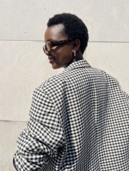 Double gauze - Zwarte vichy fi