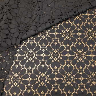 Kant - Zwart bloemen 176 fi