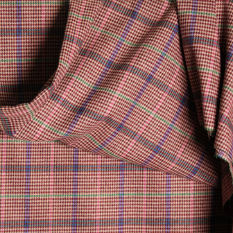 Coupon 220/Damesstof - Red checked jupe