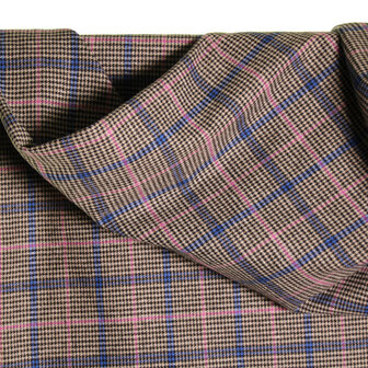 coupon 135 /Damesstof - Dark checked jupe