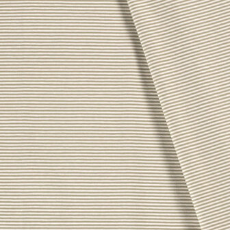 coupon 170/Jersey - Mini stripes olijfgroen