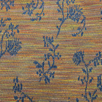 coupon 100 / Jacquard denimblauw met twijgjes fi