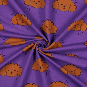 coupon 80 /Sweater - Puppy head op paars