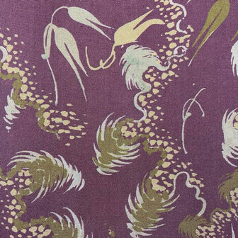 coupon 290 / Viscose - Bordeaux met pluimendans LMV