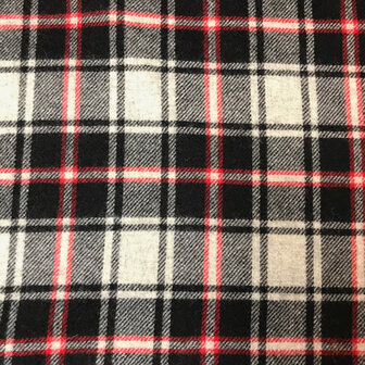 coupon 285 / Mantelstof - Zwart grijs rode carreaux