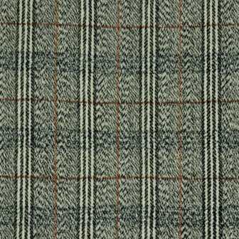 coupon 300 / Mantelstof - Fantasiestrepen zwart-ecru-roest