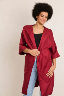 coupon 170 / Gabardine 1 organic - Burgundy darkred jupe
