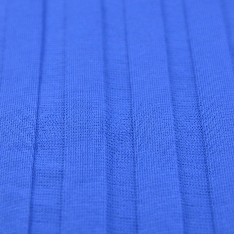 Jersey - Plissé gebreid blauw
