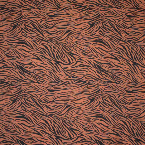 Viscose - roestbruine zebraprint 20