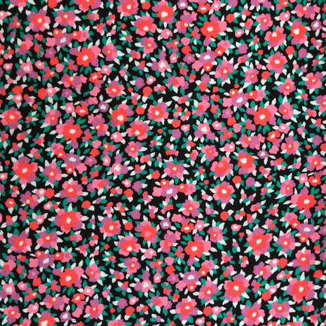 Viscose - Spring small flower black pink