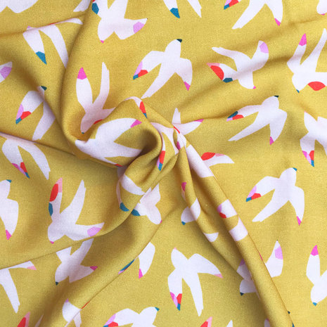 Viscose - Summervibes yellow bird