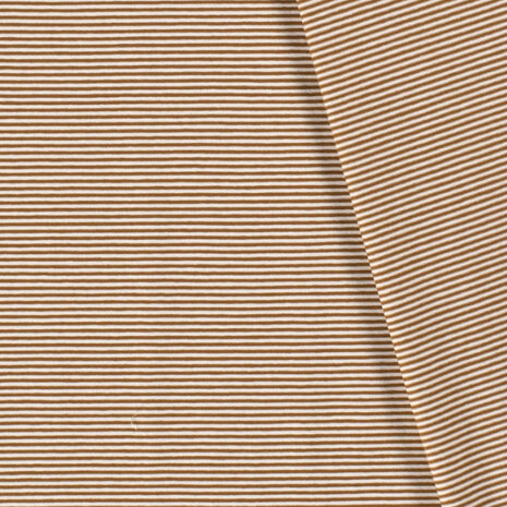 Jersey - Mini stripes roestbruin