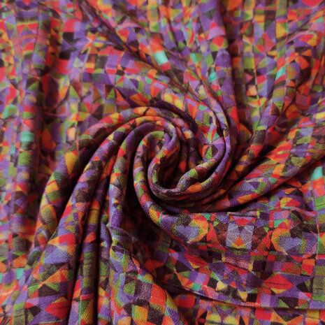 Viscose - Psychedelische mini print