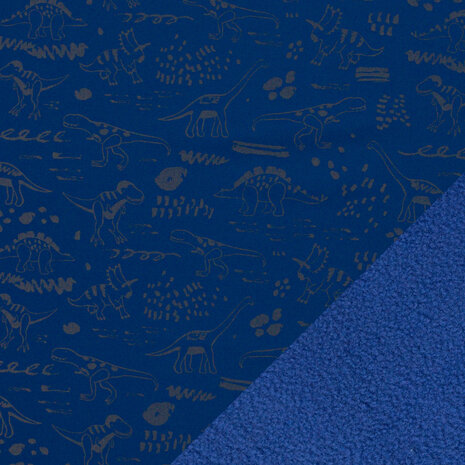 Softshell - Reflecterende dino blauw