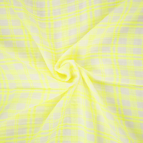 Double gauze - Plaid fluo geel