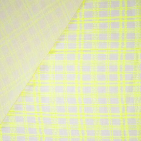 Double gauze - Plaid fluo geel