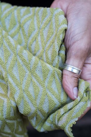 Jacquard tricot - Lime green triangle