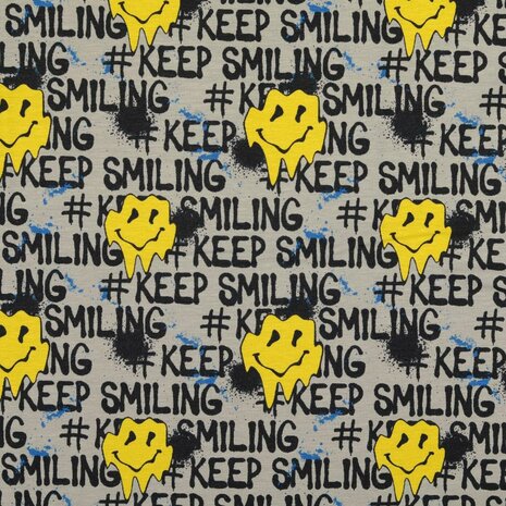 Jersey - Keep smiling grijs