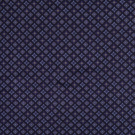 Viscose twill - Herfstmotief blauwe tint