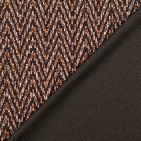 Jerseyjacquard - Zigzag zilvergoud