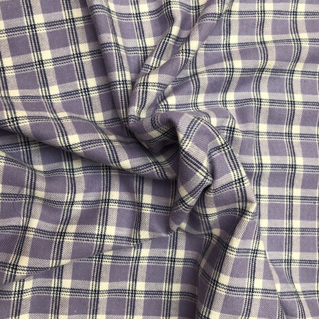 Flanel - Ruiten lila donkerblauw