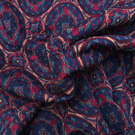 Jacquardtricot - Bordeau blauwe circel