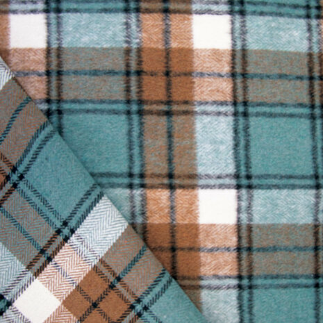 Mantelstof - Small plaid dance munt beige