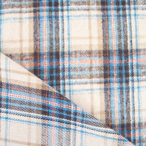 Coupon 130 / Winterstof - Autumn scotch blue beige