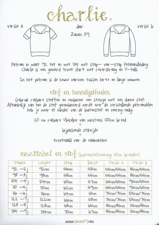 Zonen 09 Charlie - tshirt (2-9j)