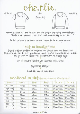 Zonen 09 Charlie voor tieners - tshirt (10-16j)