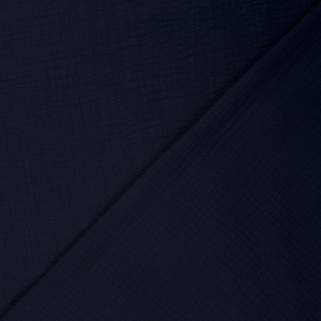 Double gauze - Linnenlook marineblauw