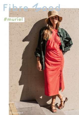 Viscose - Zomerrood crinckle fibremood